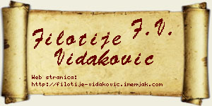 Filotije Vidaković vizit kartica